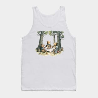 Teddy Bear Picnic Watercolor Tank Top